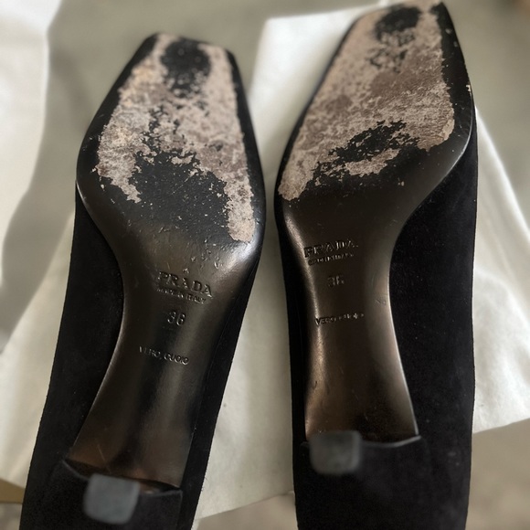 PRADA Scramosciato Black Italian Suede Leather Flats/ Loafers  Sz 36- US Size  6 - Picture 15 of 16